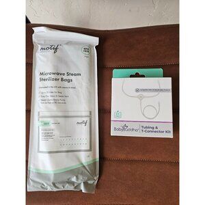 Microwave Steam Sterilizer Bags & BabyBuddha Tubing T-Connector Kit BPA-Free